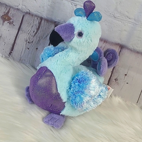 Retired GANZ Webkinz Blufadoodle Bird Blue Peacock Stuffed Animal Plush Toy 11" - Picture 3 of 17